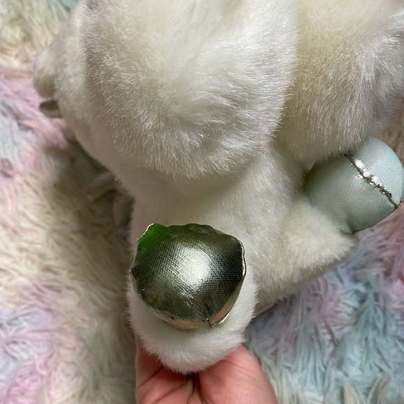 RARE vintage 80s/90s green and off white reindeer plush - Picture 8 of 8